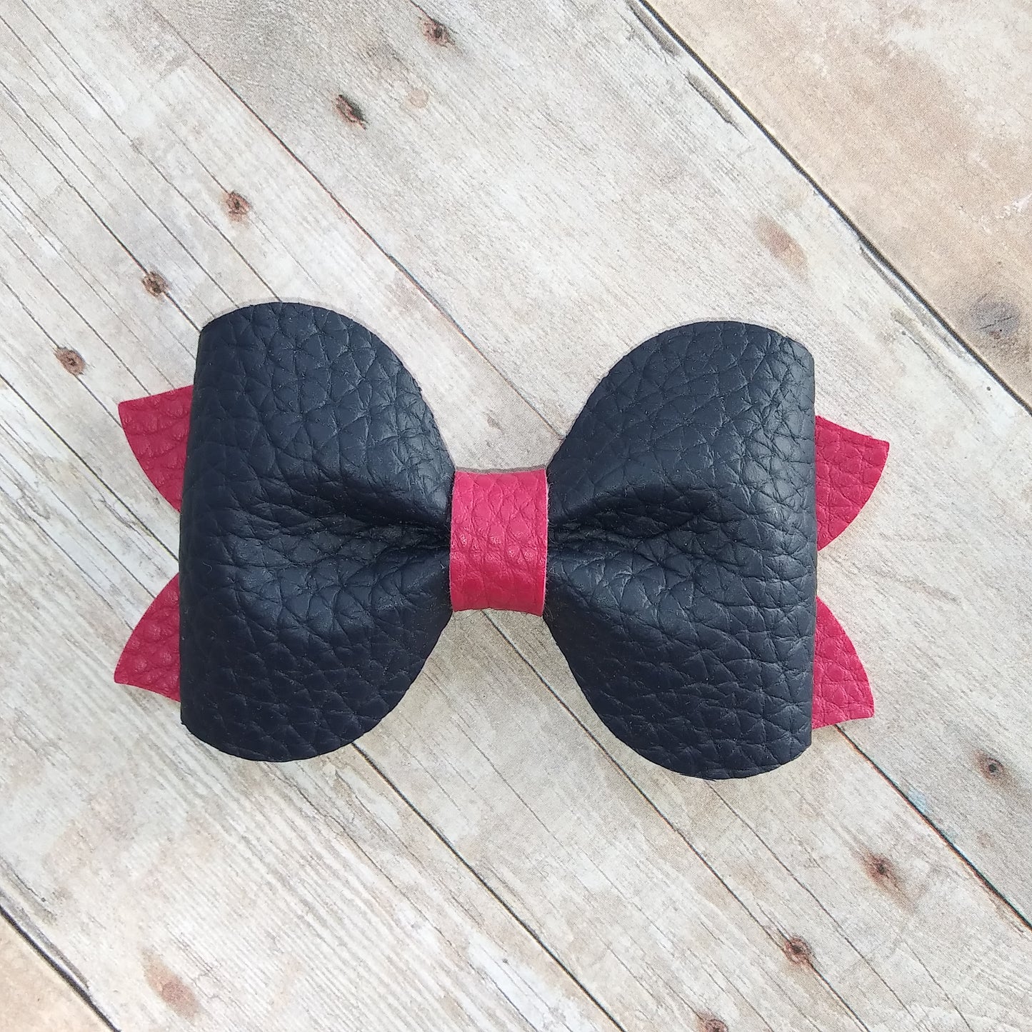 Navy Blue and Pink 3.5" single layer pinch bow