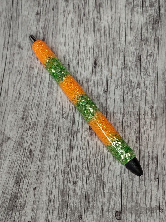 Orange and Green Glitter Pen