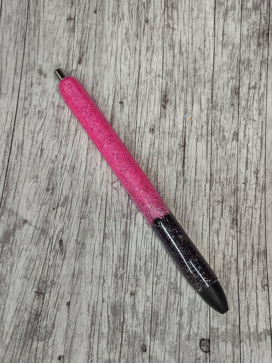 Pink and Black Glitter Pen